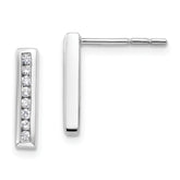 14k White Gold 1/6 carat Lab Grown Diamond VS/SI+ G+ Complete Vertical Bar Post Earrings
